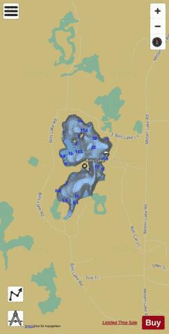 Bills Lake depth contour Map - i-Boating App
