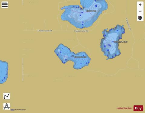 Bismarck Lake depth contour Map - i-Boating App