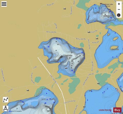 Bony Lake depth contour Map - i-Boating App