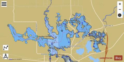 Bridge Lake depth contour Map - i-Boating App