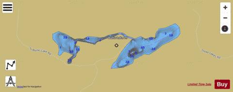 Bucks Lake depth contour Map - i-Boating App