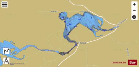 Burkhardt Mill Pond depth contour Map - i-Boating App