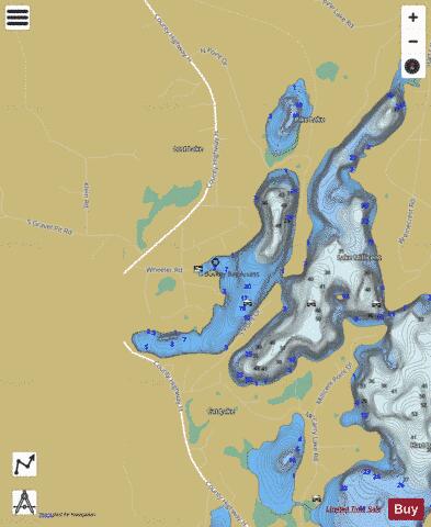 Buskey Bay depth contour Map - i-Boating App