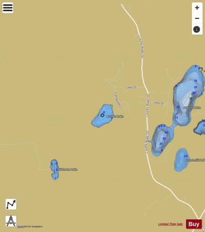 Butzke Lake depth contour Map - i-Boating App