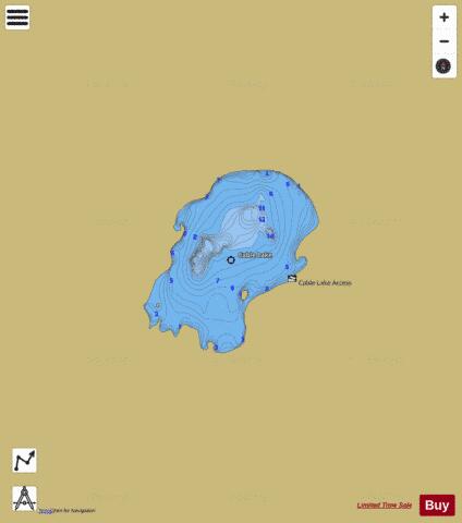Cable Lake depth contour Map - i-Boating App