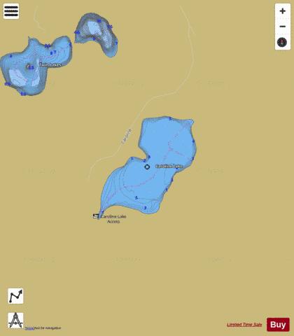 Caroline Lake depth contour Map - i-Boating App