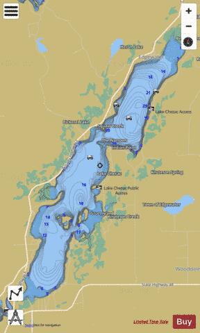 Lake Chetac depth contour Map - i-Boating App