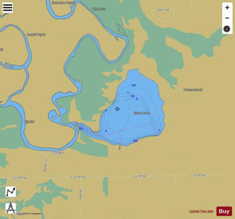Cincoe Lake depth contour Map - i-Boating App