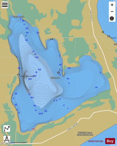 Clark Lake depth contour Map - i-Boating App