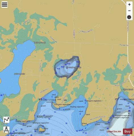 Cranberry Lake B depth contour Map - i-Boating App