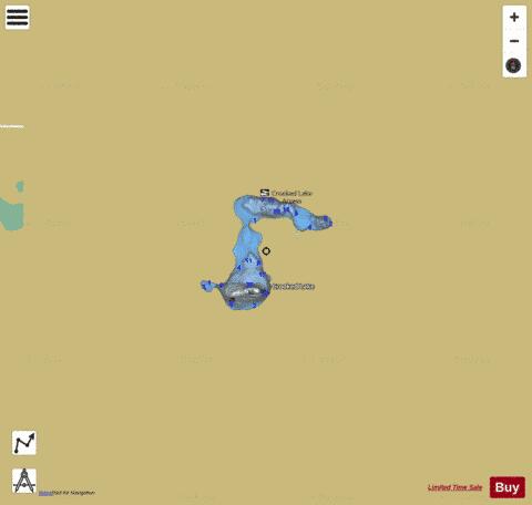 Crooked Lake C depth contour Map - i-Boating App