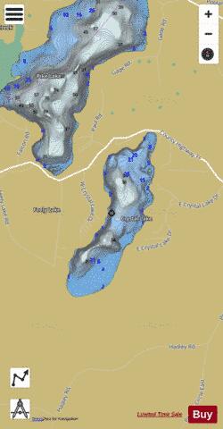 Crystal Lake B depth contour Map - i-Boating App