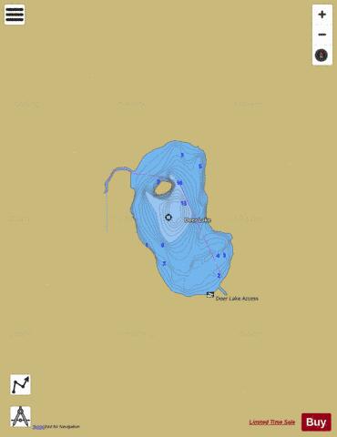 Deer Lake B depth contour Map - i-Boating App