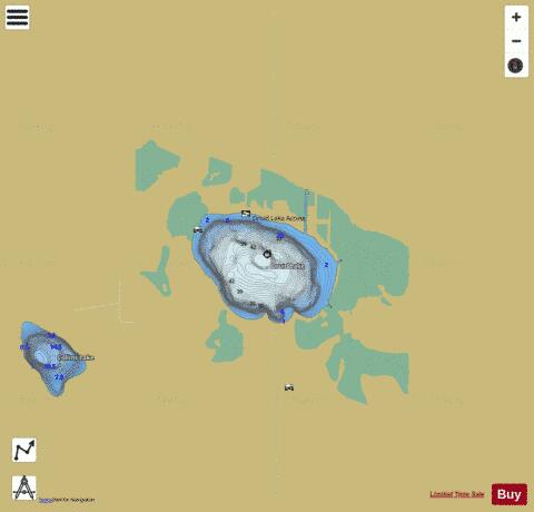 Druid Lake depth contour Map - i-Boating App