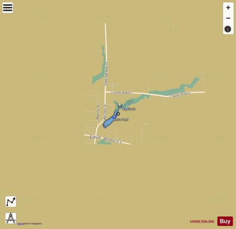 Eleva Pond depth contour Map - i-Boating App