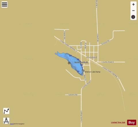 Emerson Lake Humbird Pond depth contour Map - i-Boating App