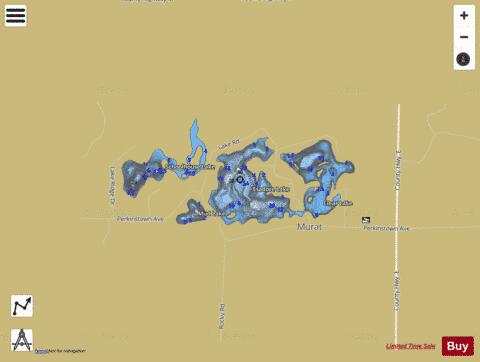Esadore Lake depth contour Map - i-Boating App