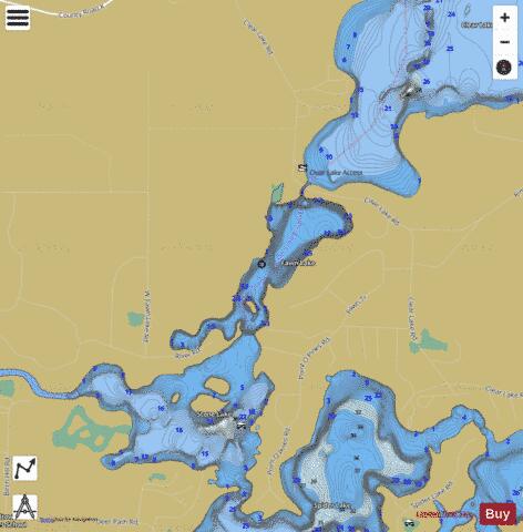 Fawn Lake depth contour Map - i-Boating App