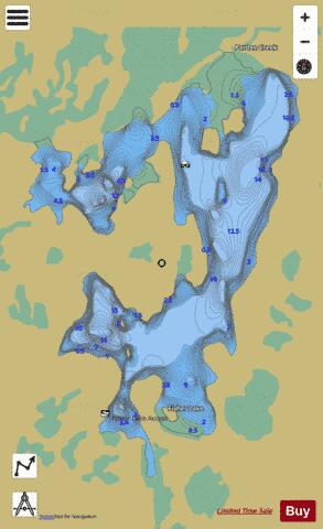 Fisher Lake depth contour Map - i-Boating App