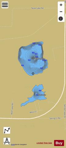 Fox Lake depth contour Map - i-Boating App