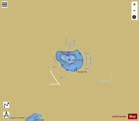 George Lake A depth contour Map - i-Boating App