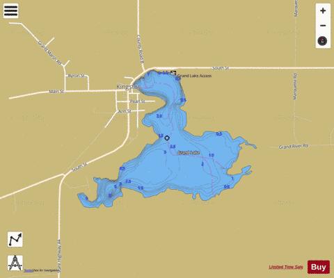 Grand Lake  Millpond depth contour Map - i-Boating App