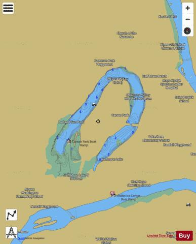 Halfmoon Lake B depth contour Map - i-Boating App