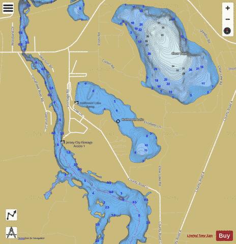 Halfmoon Lake depth contour Map - i-Boating App