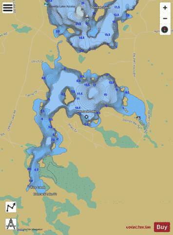 Hancock Lake depth contour Map - i-Boating App
