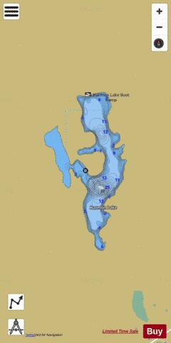 Harmon Lake depth contour Map - i-Boating App