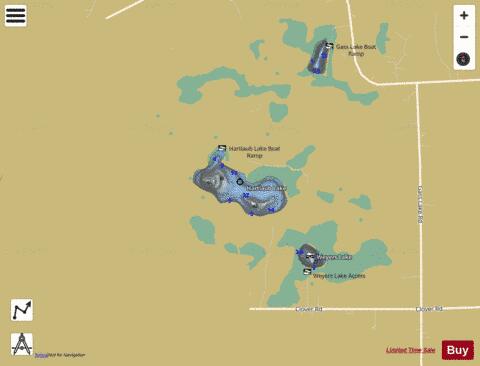 Hartlaub Lake depth contour Map - i-Boating App