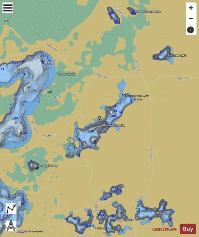 Henneman Lake depth contour Map - i-Boating App