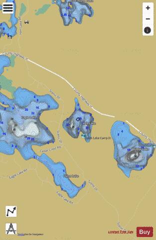 Inch Lake depth contour Map - i-Boating App