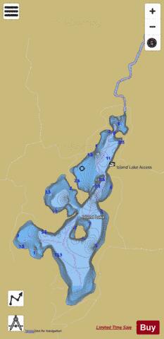 Island Lake A depth contour Map - i-Boating App