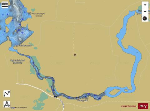 Johnson Falls Flowage depth contour Map - i-Boating App