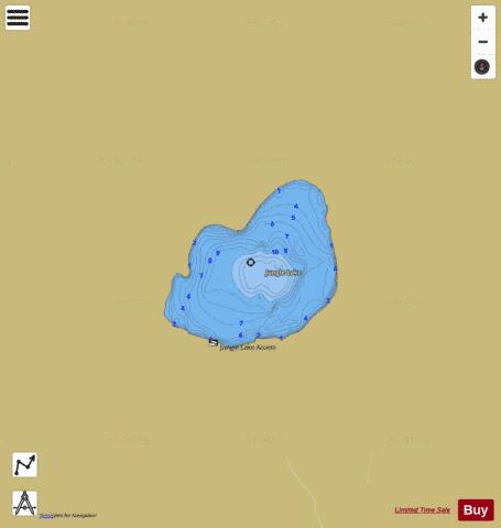 Jungle Lake depth contour Map - i-Boating App