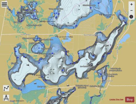 Lac Courte Oreilles depth contour Map - i-Boating App
