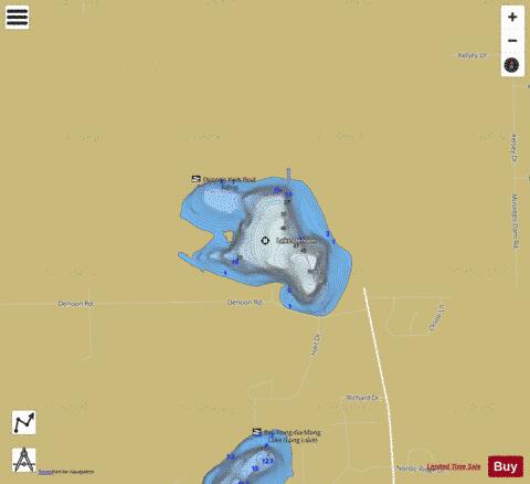 Lake Denoon depth contour Map - i-Boating App