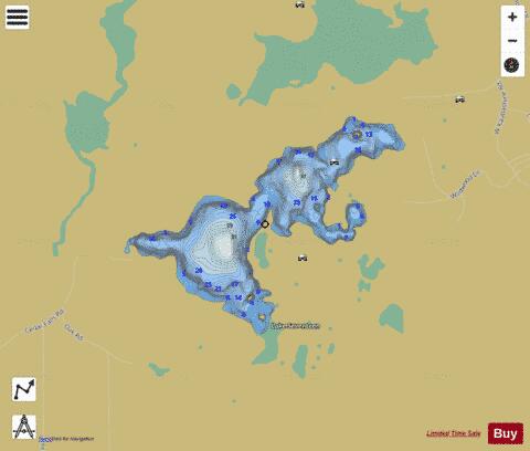 Lake Seventeen depth contour Map - i-Boating App