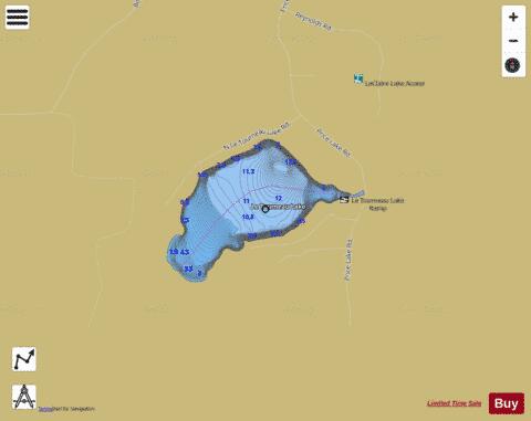 Le Tourneau Lake depth contour Map - i-Boating App