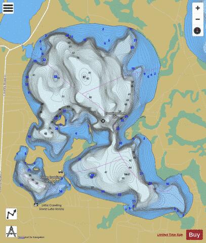 Little Crawling Stone Lake depth contour Map - i-Boating App