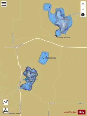 Little Mud Lake depth contour Map - i-Boating App
