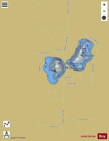 Little Newton Lake depth contour Map - i-Boating App