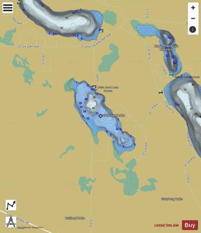 Little Sand Lake A depth contour Map - i-Boating App