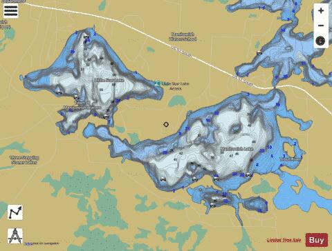 Little Star Lake depth contour Map - i-Boating App