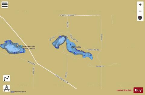 Long Lake F depth contour Map - i-Boating App