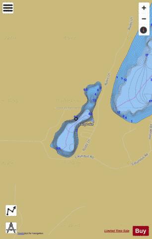 Long Lake R depth contour Map - i-Boating App