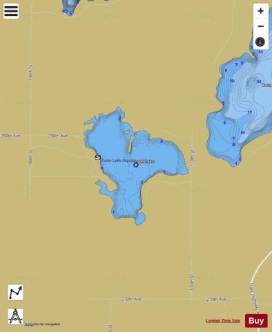 Loon Lake B depth contour Map - i-Boating App
