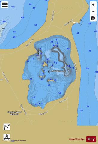 Mackaysee Lake depth contour Map - i-Boating App