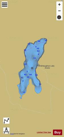 Mcnaughton Lake depth contour Map - i-Boating App